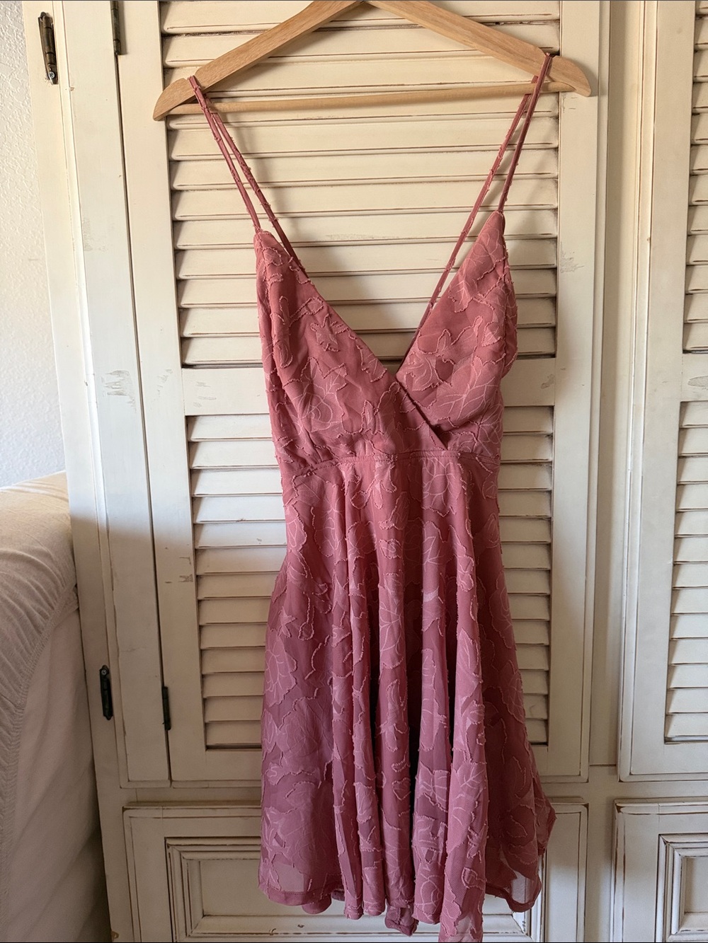 Lulu's Dusty Rose Floral Lace Mini Dress